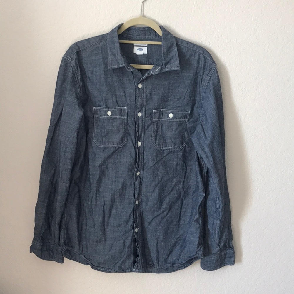 Men’s denim button down